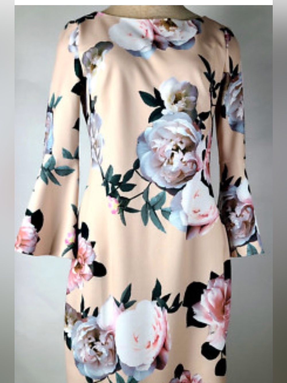 Calvin Klein Blush Pink Floral Midi Dress